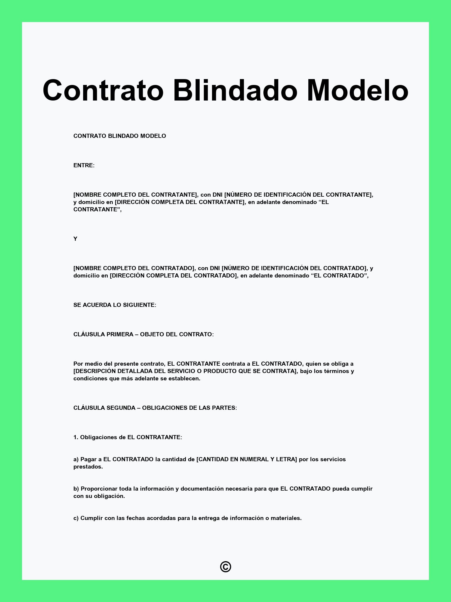 Contrato Blindado Modelo