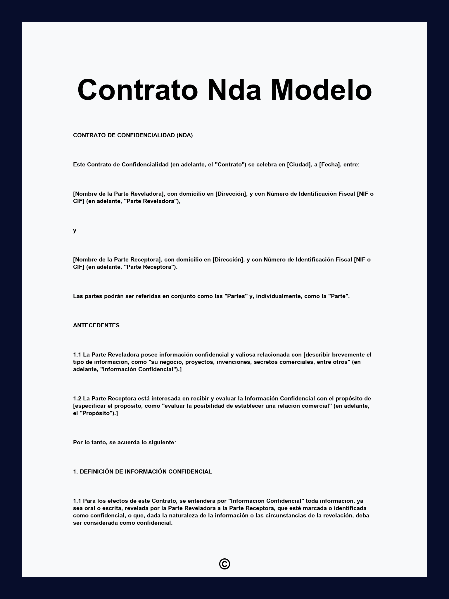 Contrato Nda Modelo